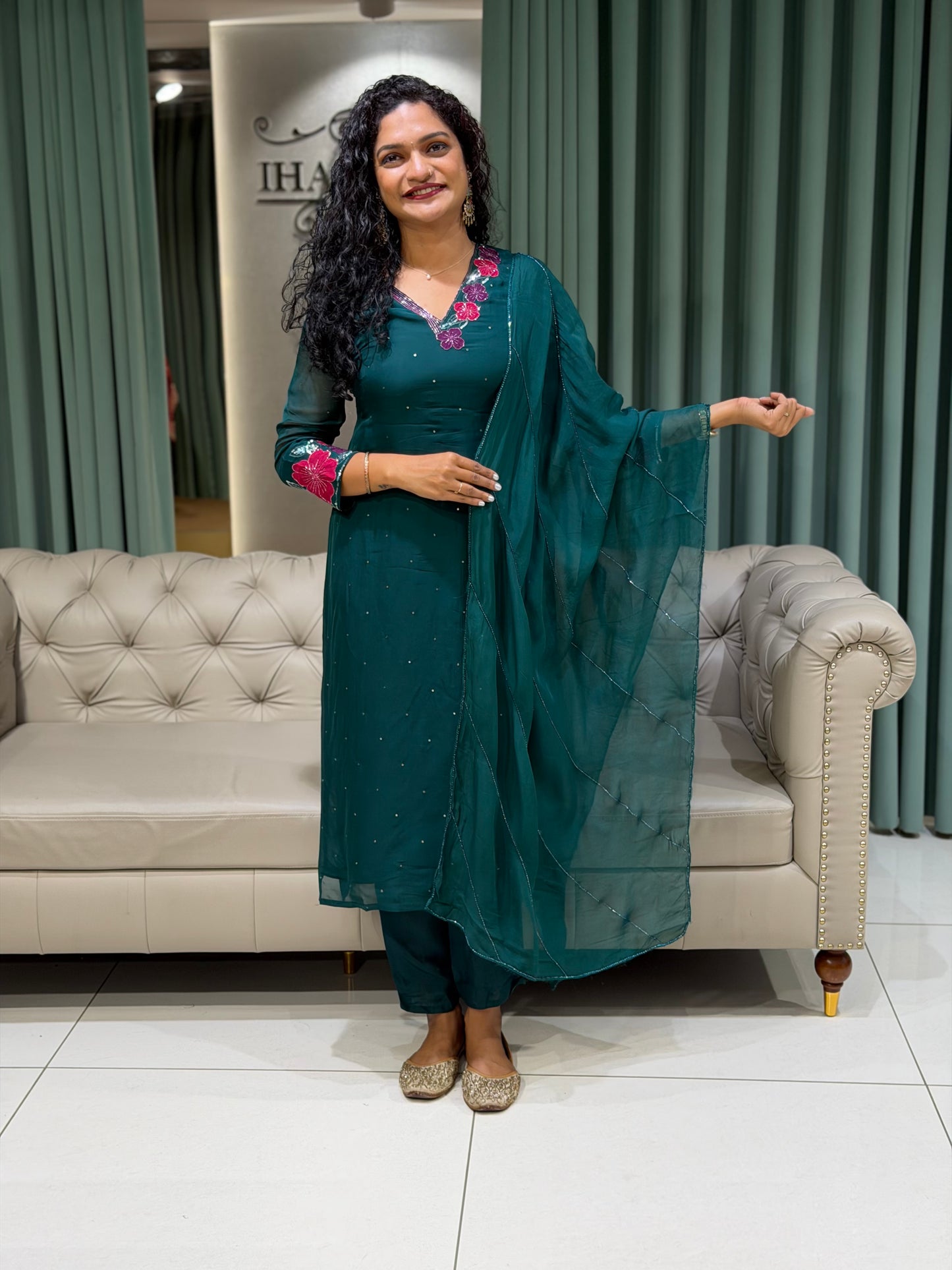 PARTY WEAR TOP, BOTTOM AND DUPATTA - IHA 29801