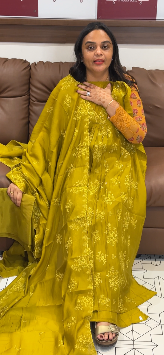 MUL CHANDERI UNSTITCHED SALWAR SUITS - IHA 31810