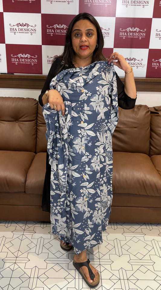 PRINTED RAYON LONG TOP AND BOTTOM  - IHA 22428