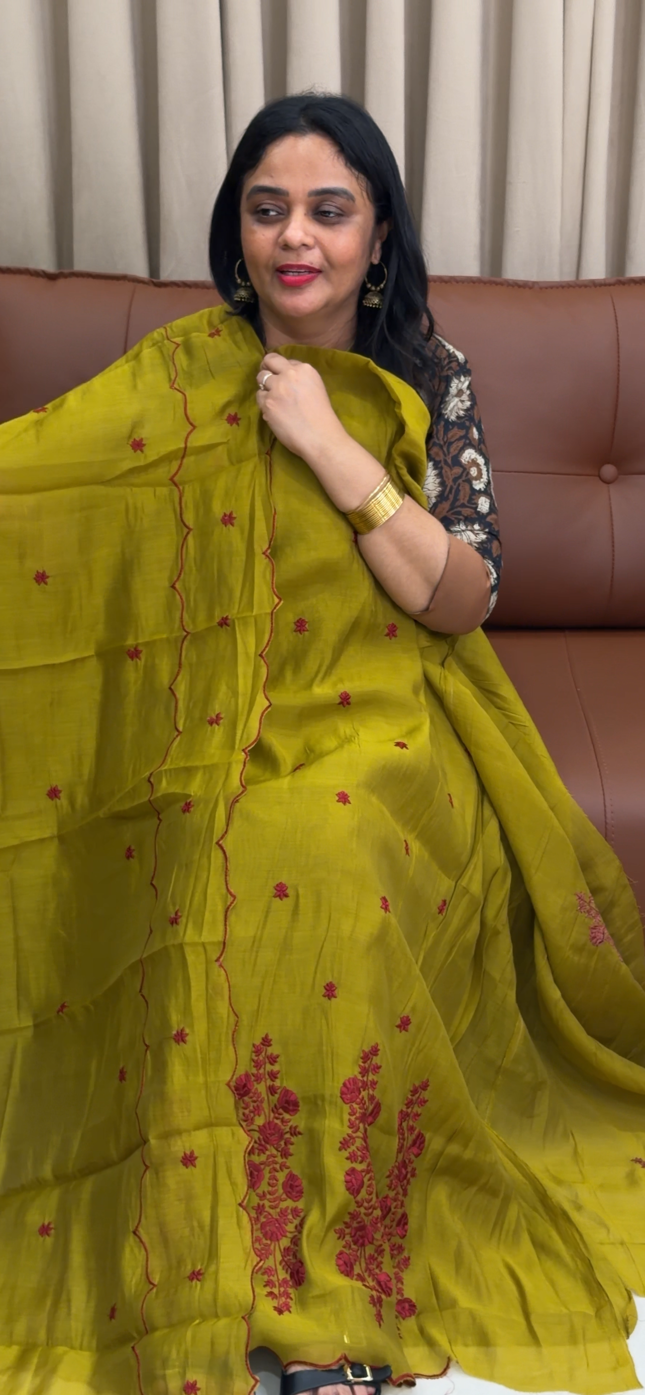 MUL CHANDERI UNSTITCHED SALWAR SUITS - IHA 34134