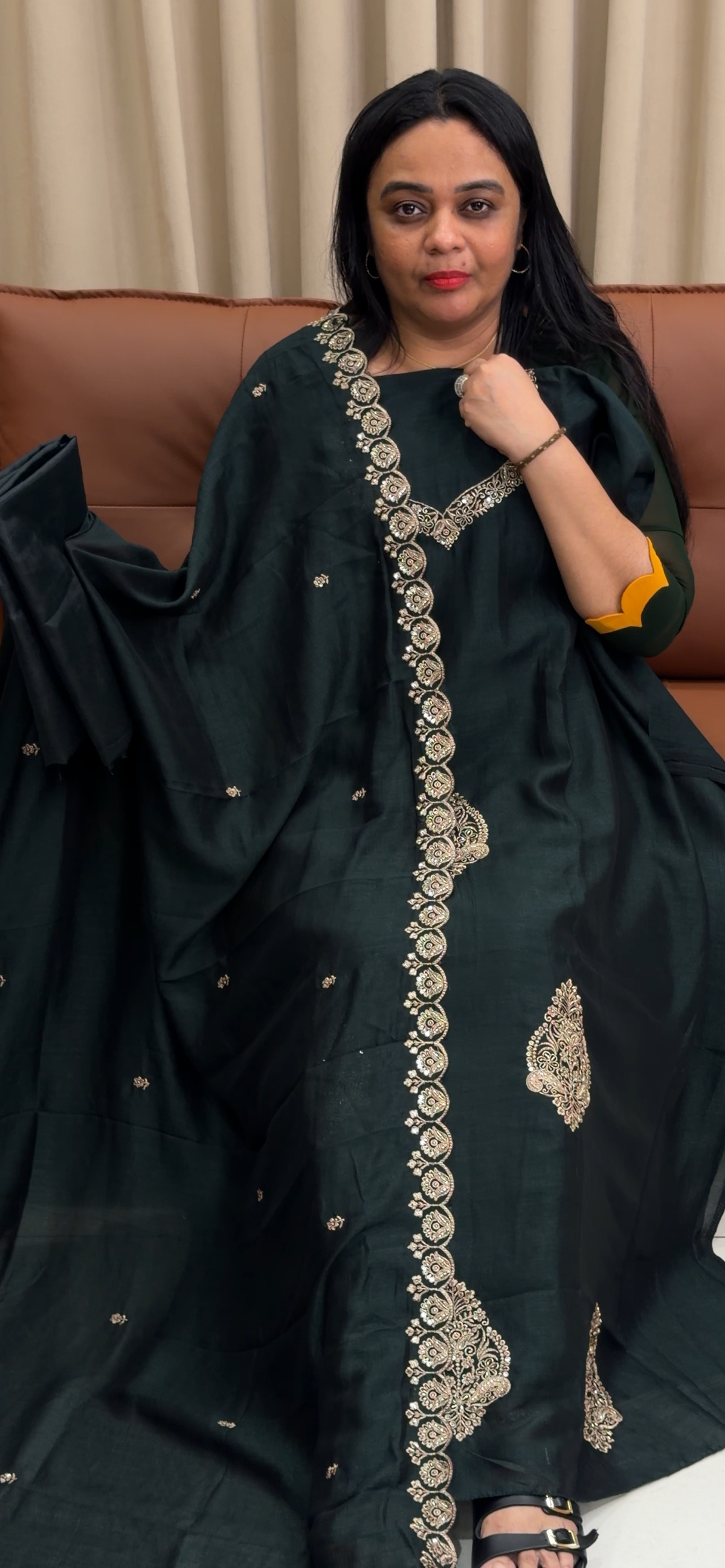 SEMI RAW SILK UNSTITCHED SALWAR SUITS - IHA 35232