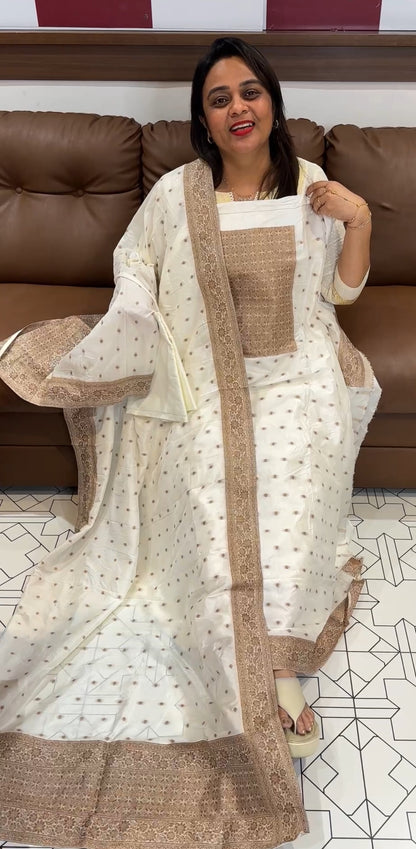 FORWARD SEMI BANARSI UNSTITCHED SALWAR SUITS - IHA 24696