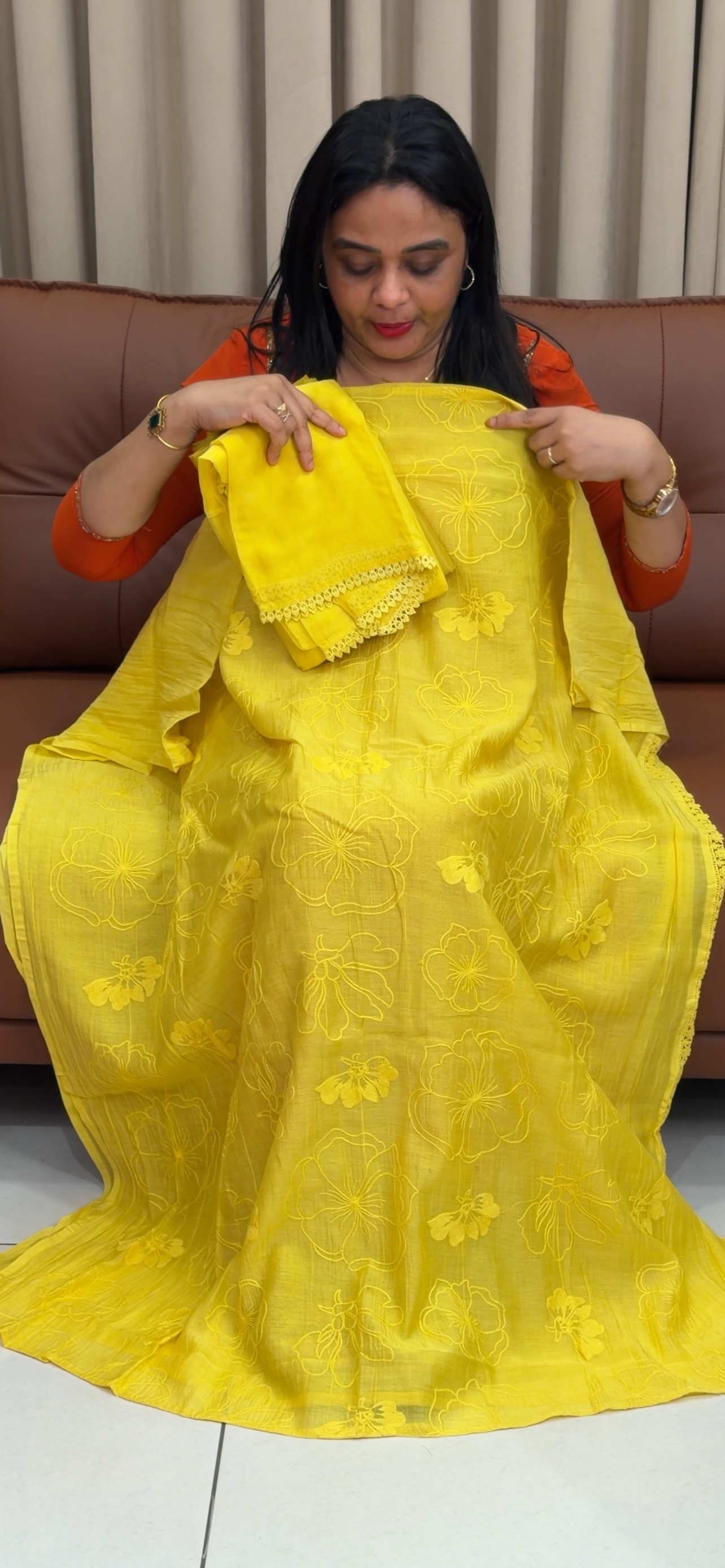 MALAI CHANDERI UNSTITCHED SALWAR SUITS - IHA 34267