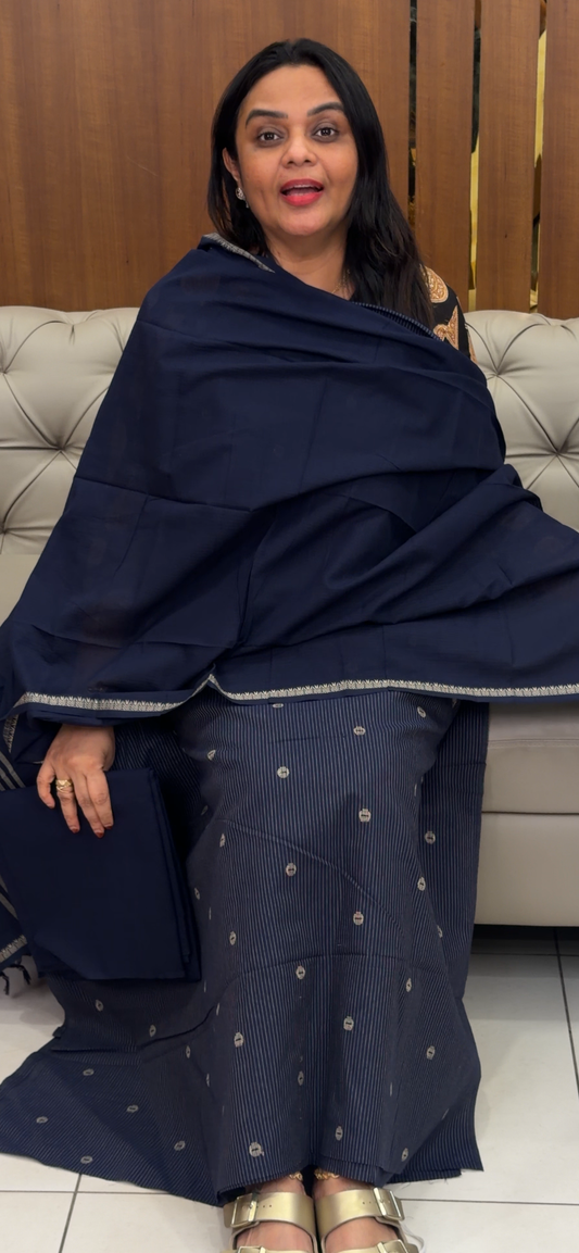 HANDLOOM COTTON UNSTITCHED SALWAR SUITS - IHA 32093