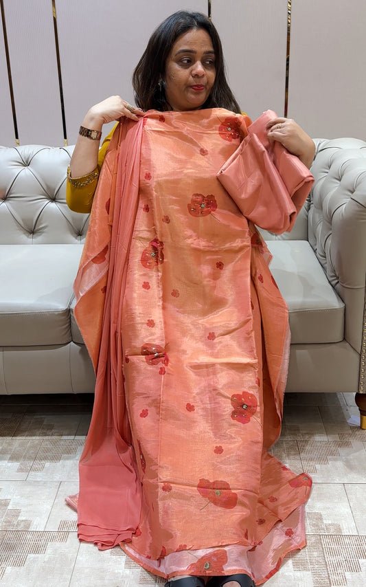 TISSUE  UNSTITCHED SALWAR SUITS - IHA 28655