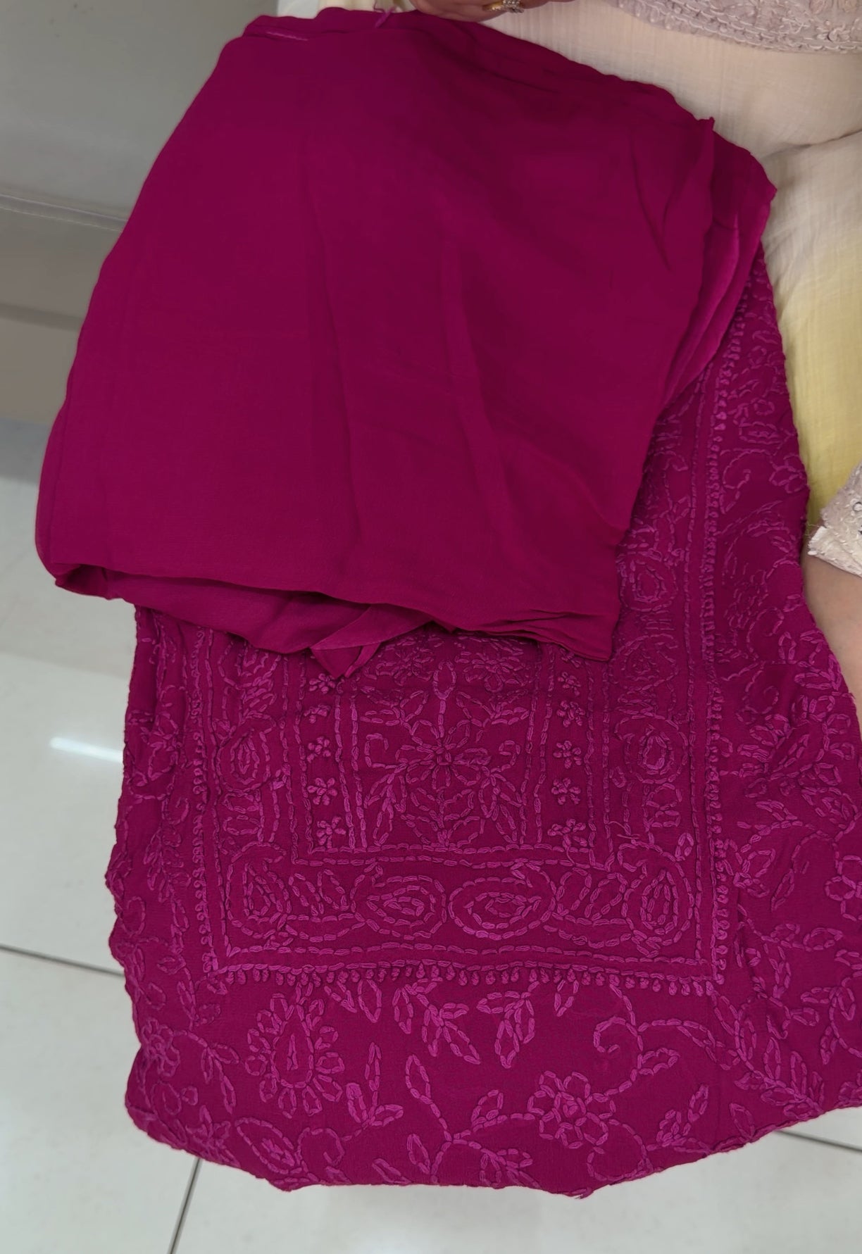 LUCKNOWI CHIKANKARI UNSTITCHED SALWAR SUITS - IHA 29111