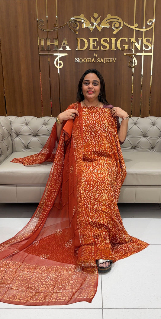 BATIK PRINTED  UNSTITCHED SALWAR SUITS - IHA 23216