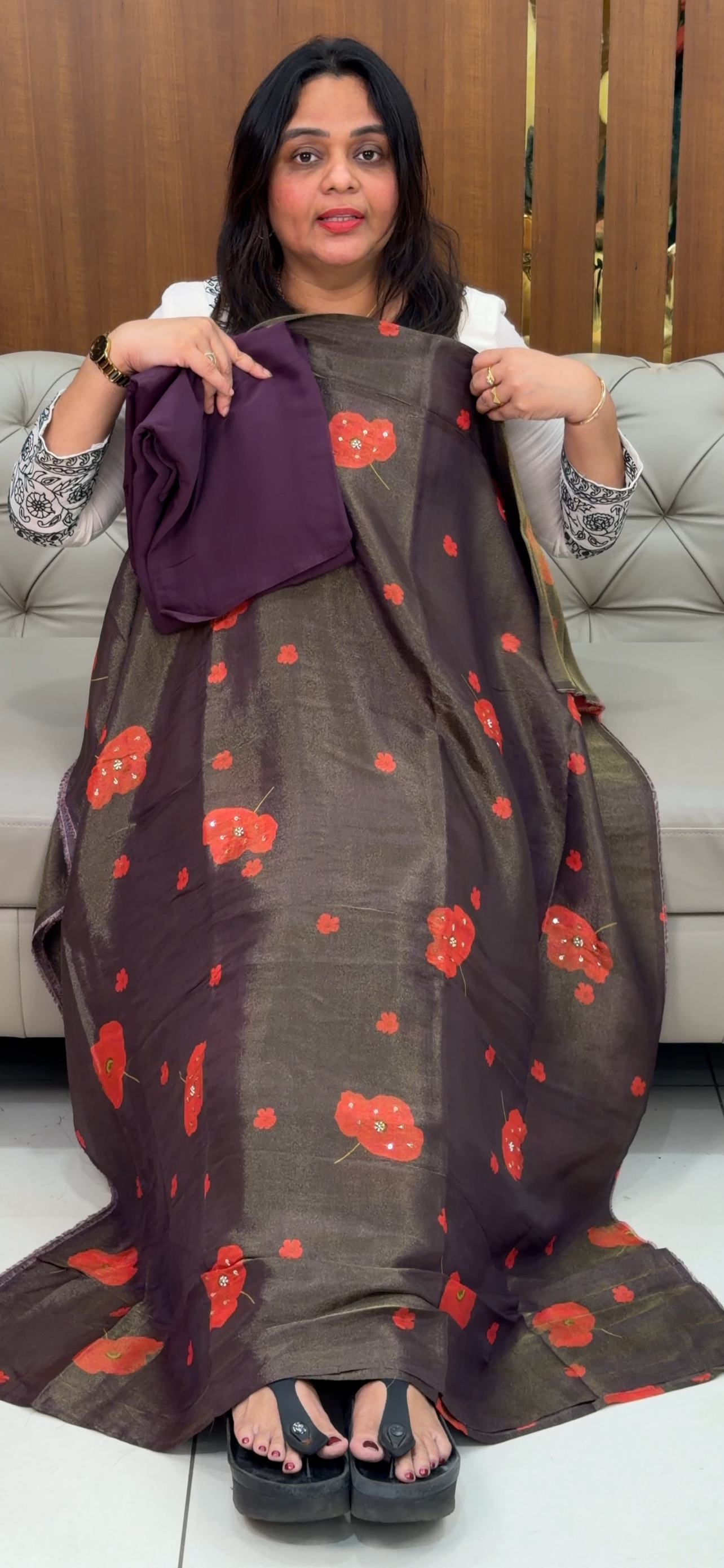 TISSUE UNSTITCHED SALWAR SUITS - IHA 28934