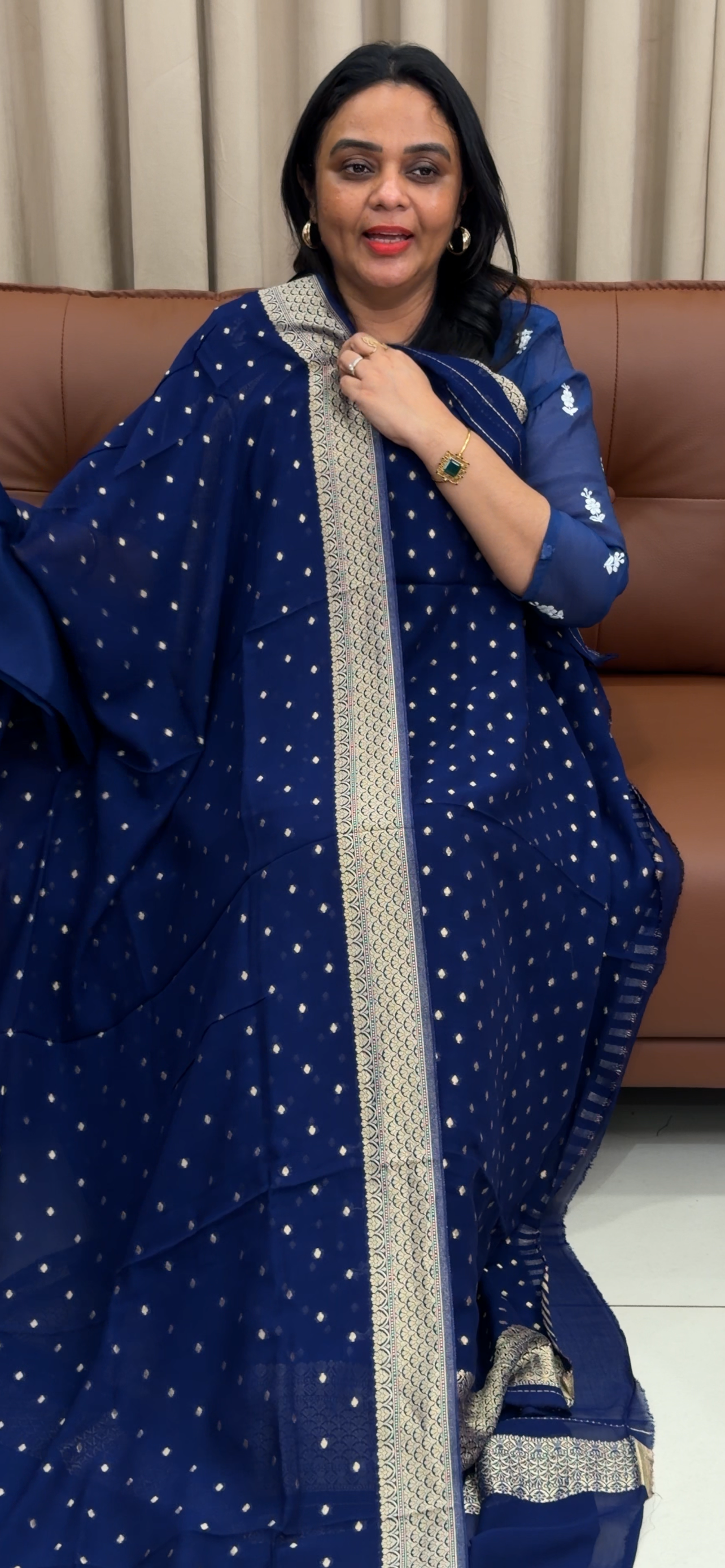 VISCOSE GEORGETTE BANARASI UNSTITCHED SALWAR SUITS - IHA 33555