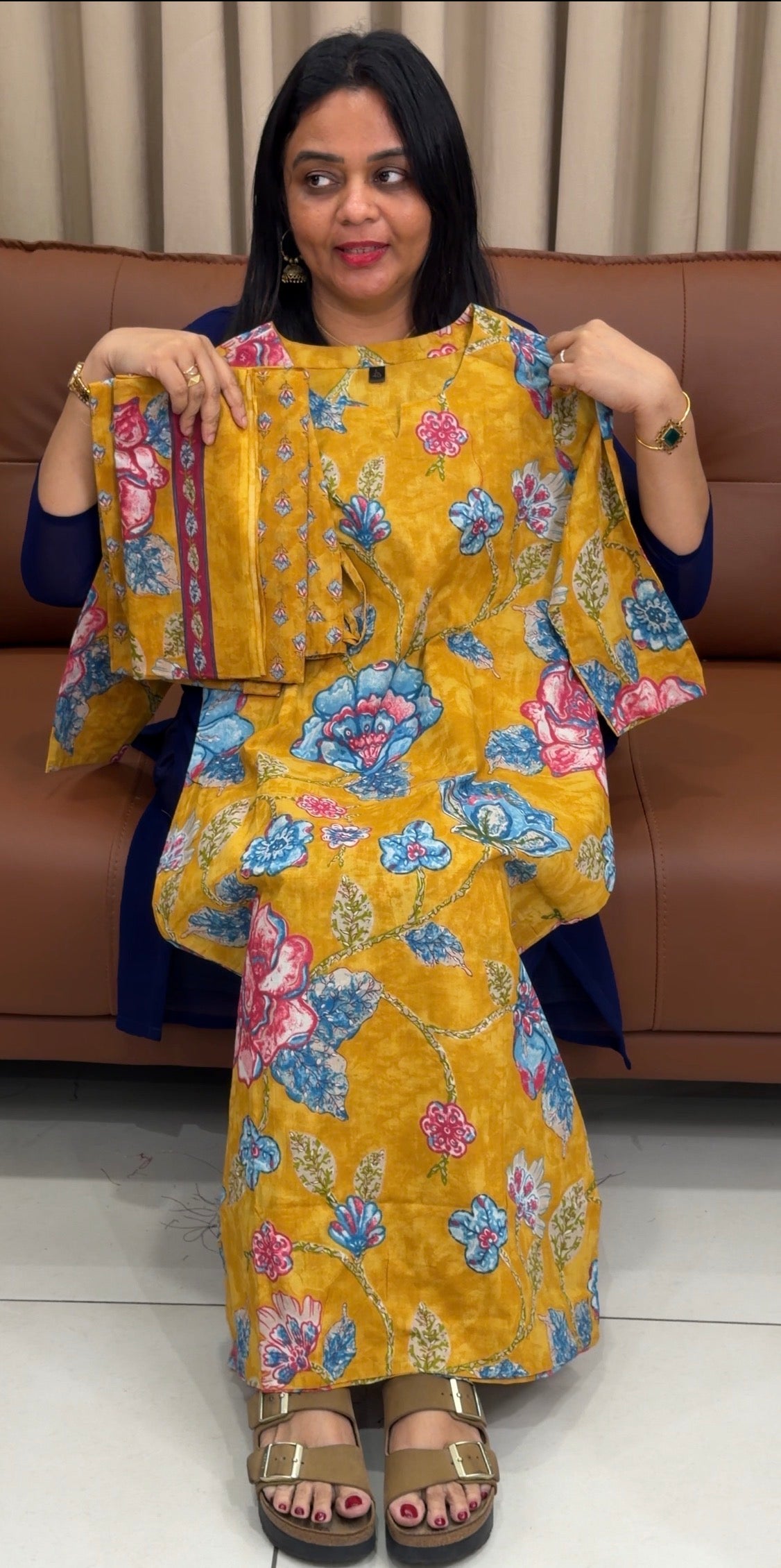 PRINTED COTTON TOP,BOTTOM AND DUPATTA - IHA 33631