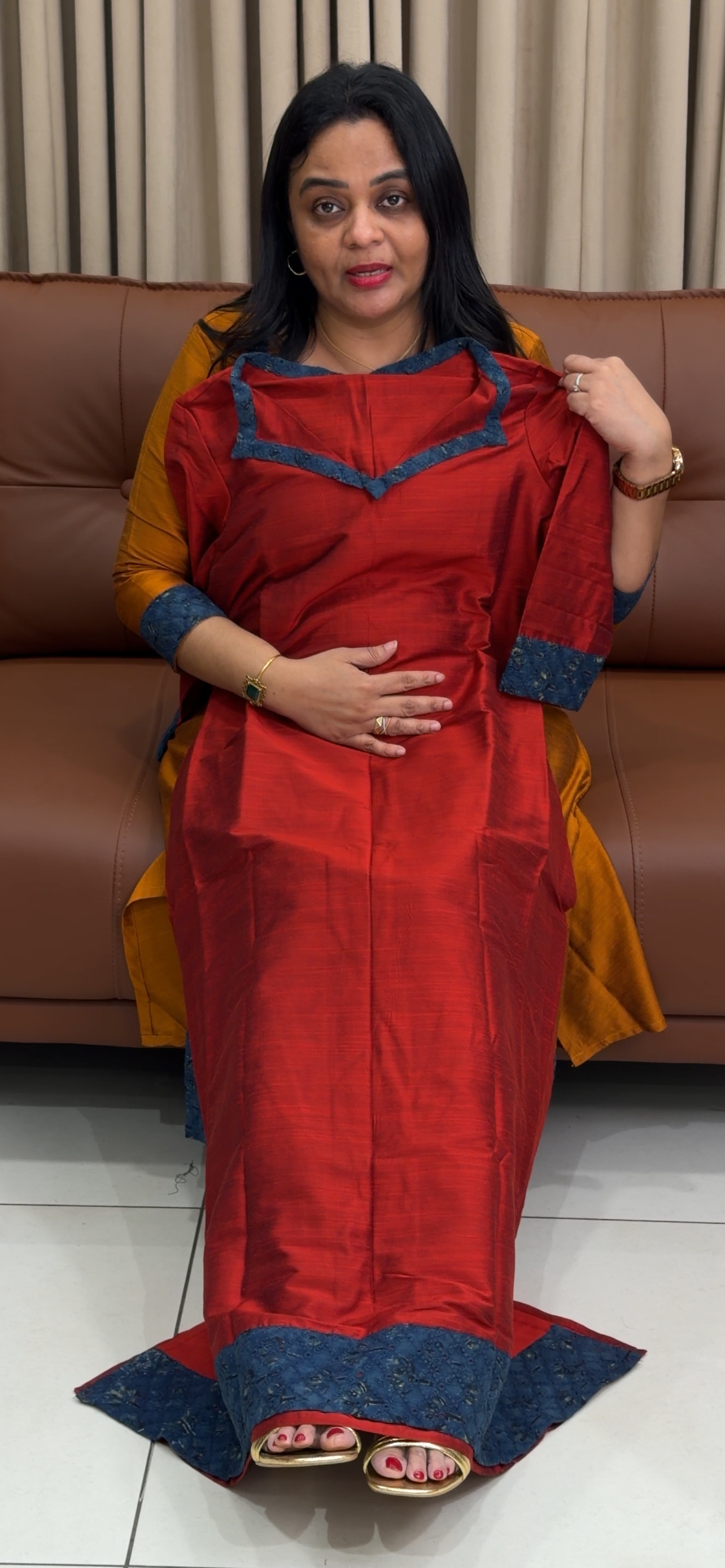 IHA'S IN-HOUSE SLUB SILK ALINE TOPS - IHA 34349