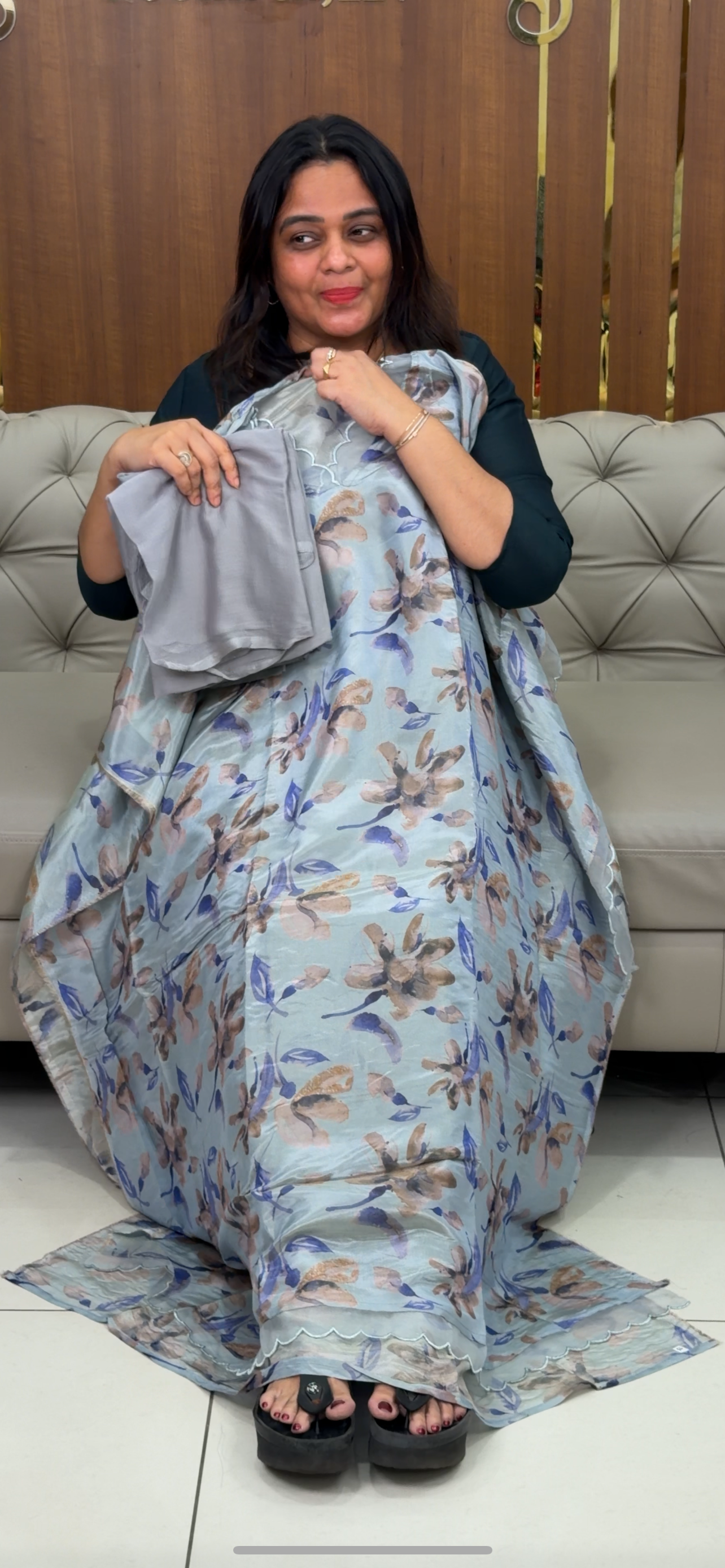 TISSUE UNSTITCHED SALWAR SUITS - IHA 28942