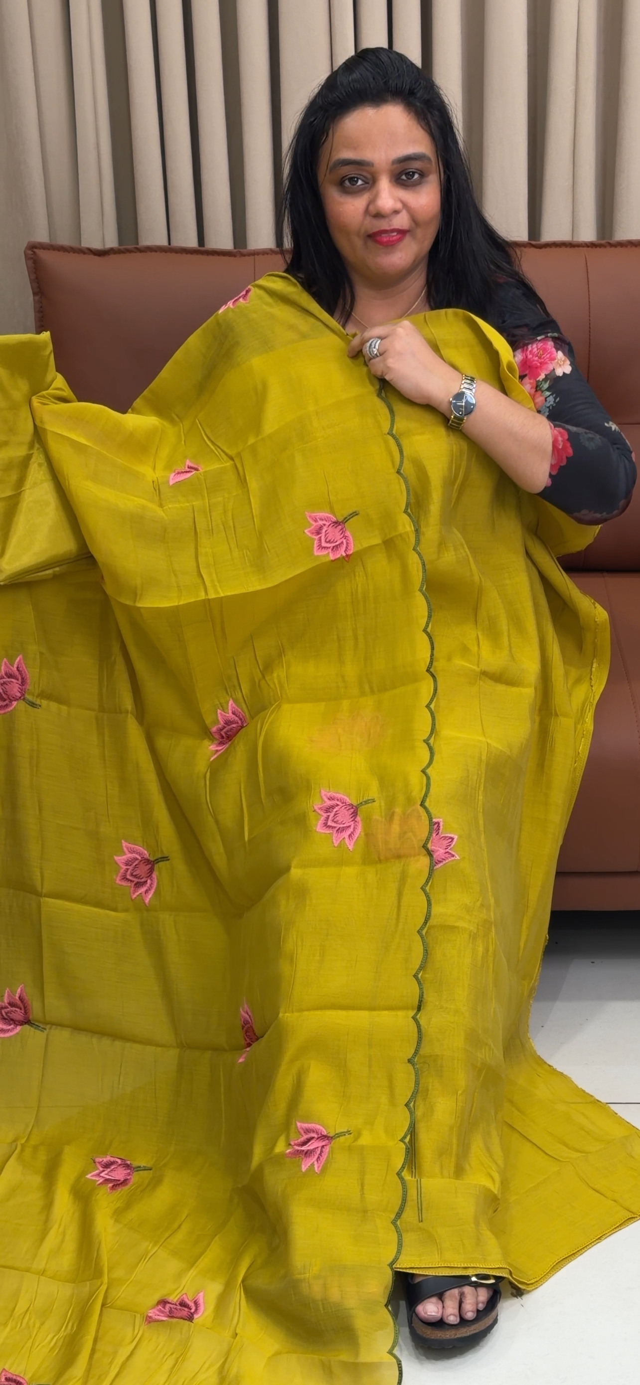 MALAI CHANDERI UNSTITCHED SALWAR SUITS - IHA 34907