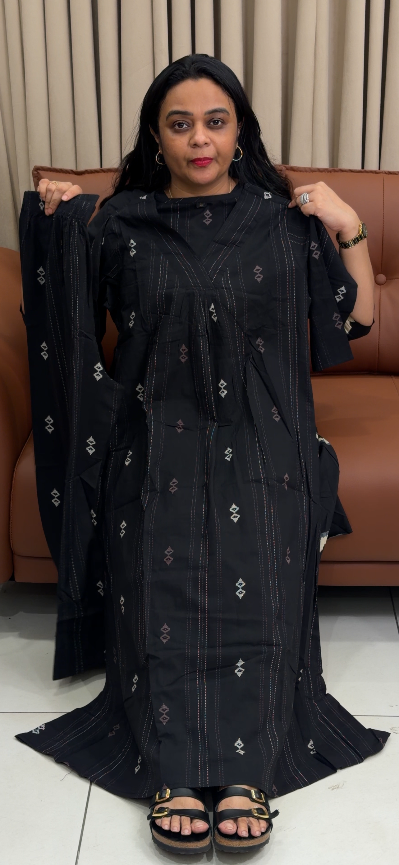COTTON LONG ALINE TOP AND BOTTOM - IHA 34889