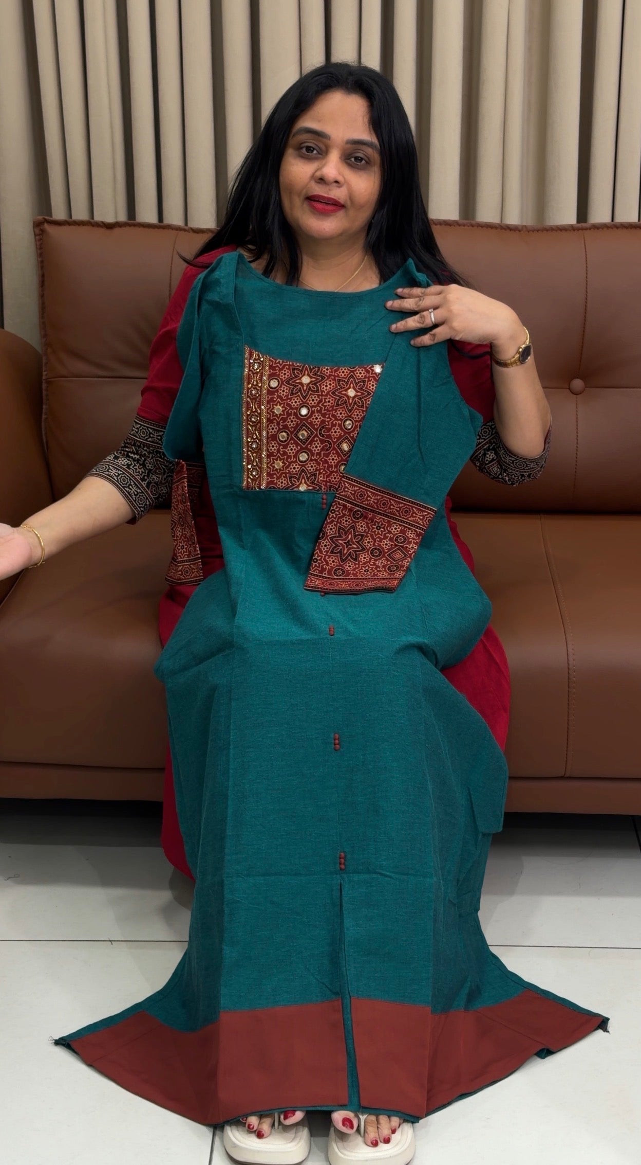 IHA'S IN-HOUSE HANDLOOM COTTON ALINE TOPS - IHA 34457