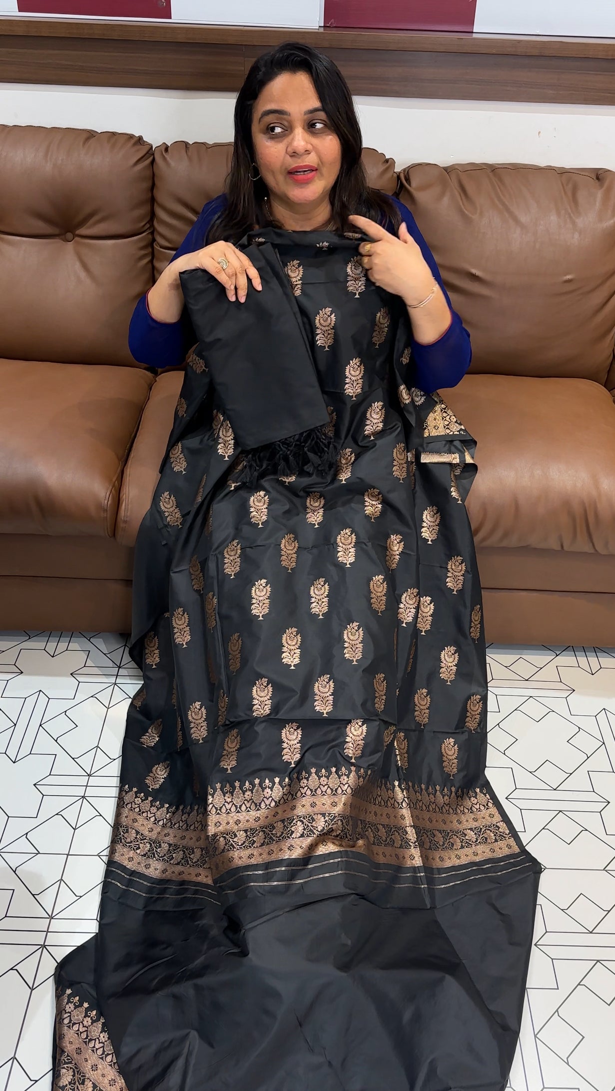 SEMI BANARASI UNSTITCHED SALWAR SUITS - IHA 28013