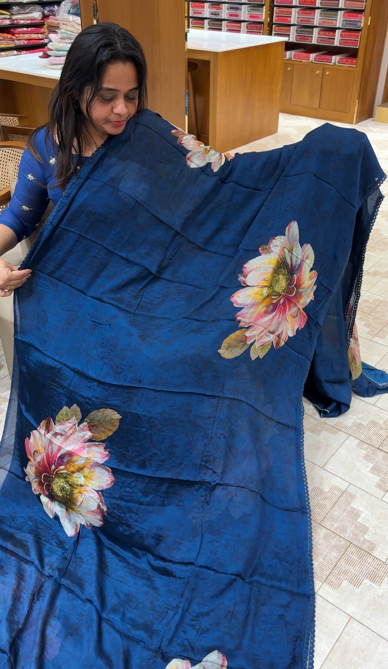 PLATINUM CHIFFON PRINTED SAREES - IHA 27098