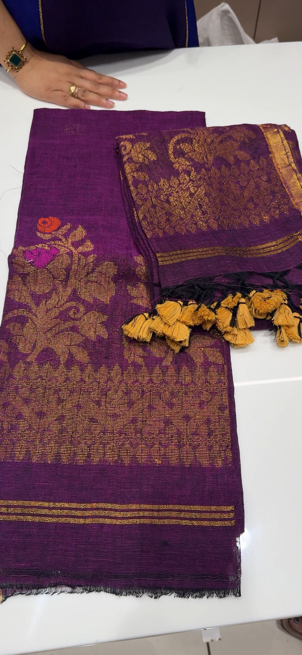 LINEN JAMDANI UNSTITCHED SALWAR -  IHA 35446