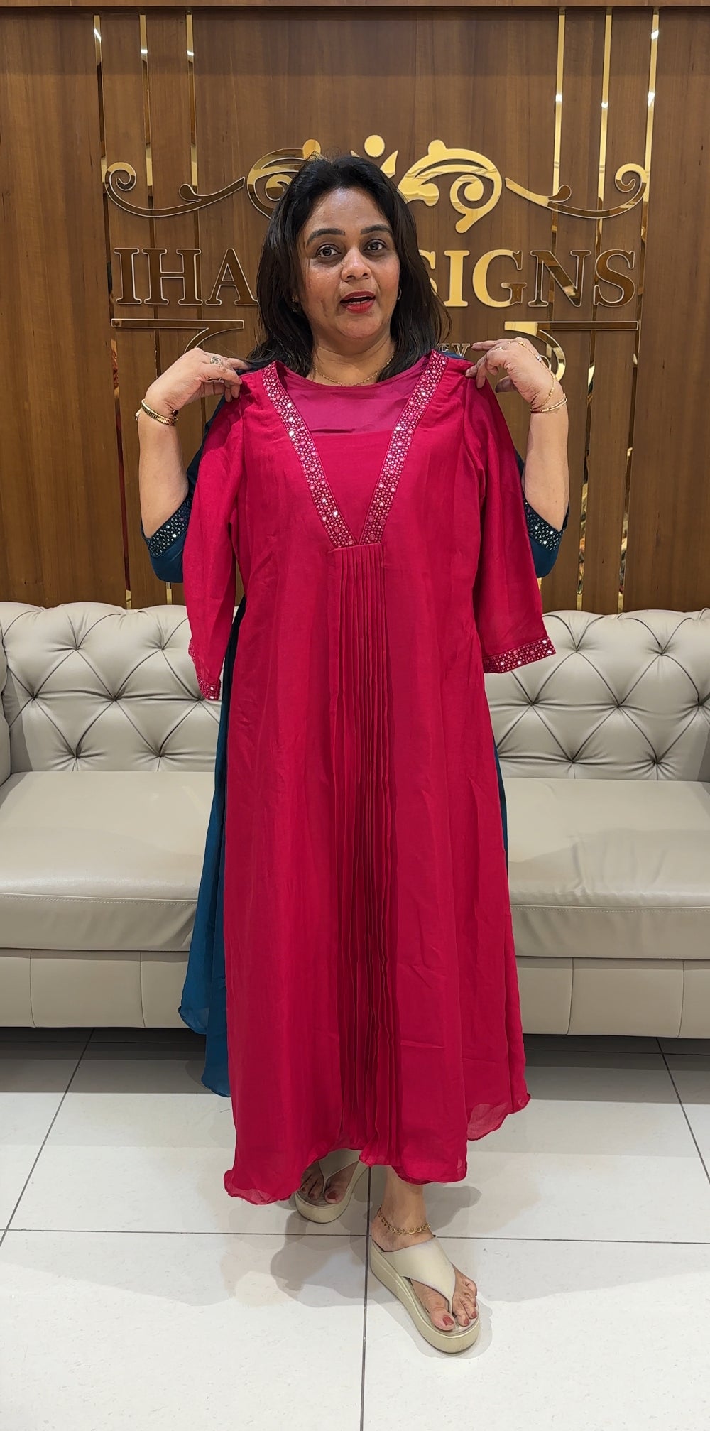 IHA'S IN-HOUSE SEMI RAW SILK ALINE TOPS - IHA 24895