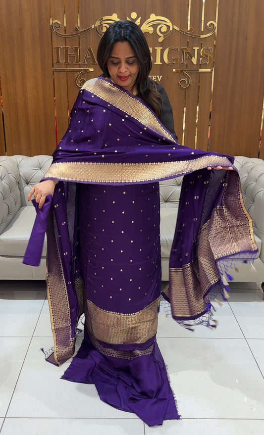 SATIN KATAN UNSTITCHED SALWAR SUITS - IHA 24537
