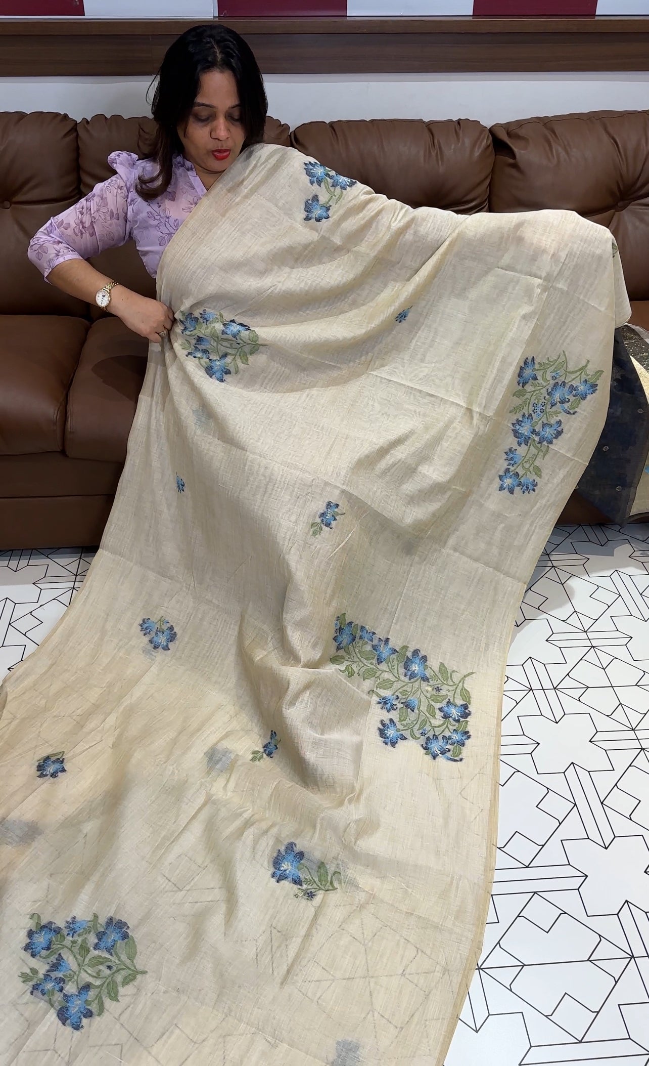 BANARASI CHANDERI  SAREES - IHA 17344