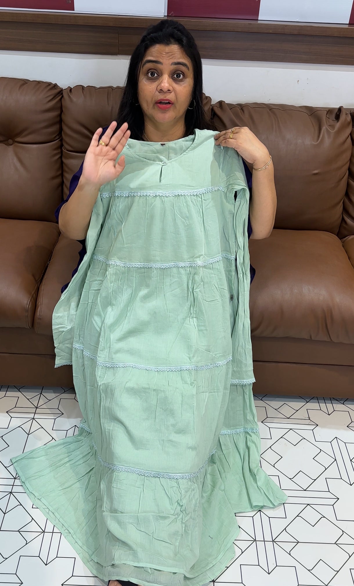 MUL COTTON LONG  TOP - IHA 28150