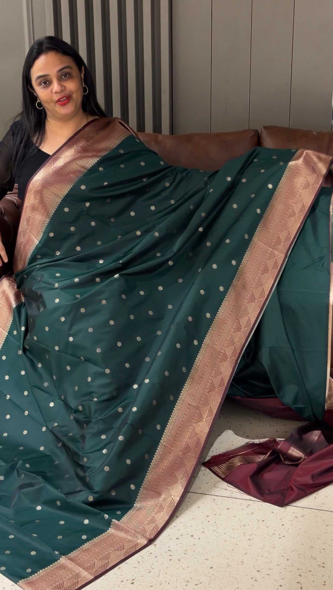 SEMI KANCHIPURAM SILK SAREES - IHA 32891