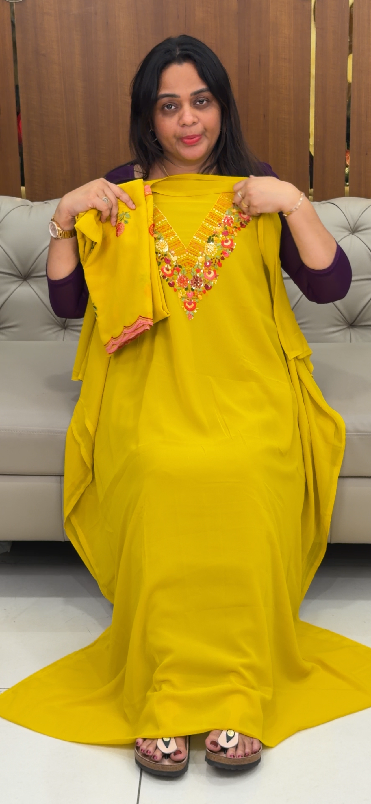 FAUX GEORGETTE UNSTITCHED SALWAR SUITS - IHA 29195