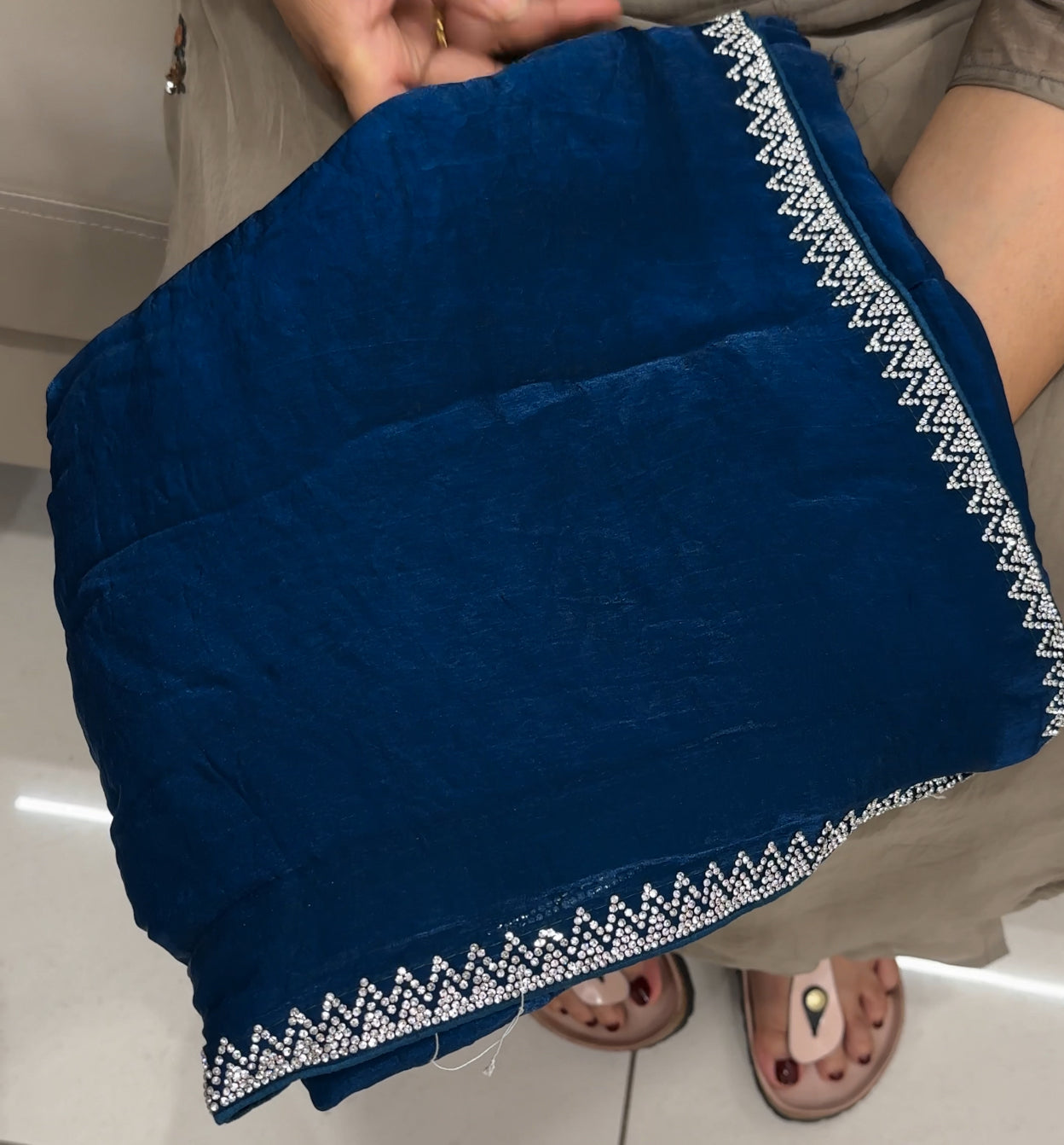 VELVET ORGANZA SAREES - IHA 27048