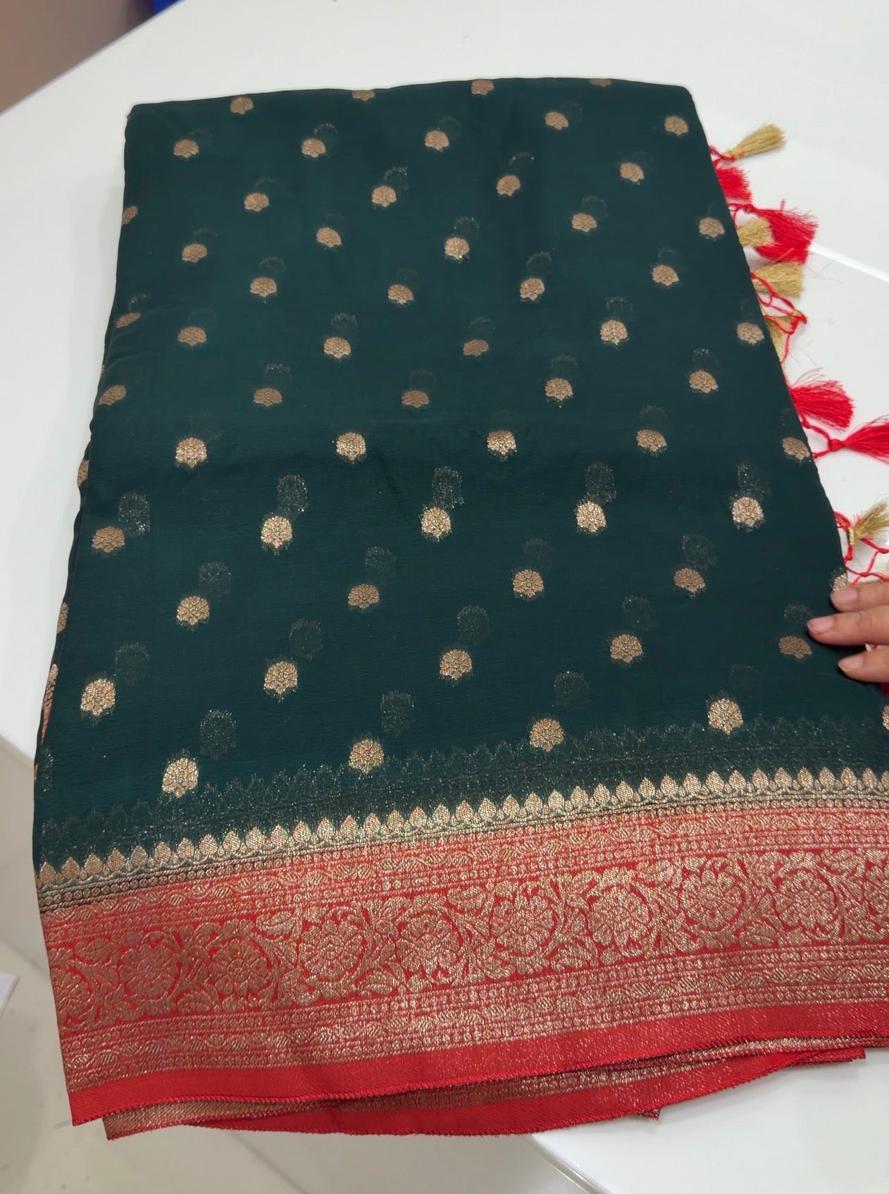 GEORGETTE BANARASI SAREES - IHA 34006