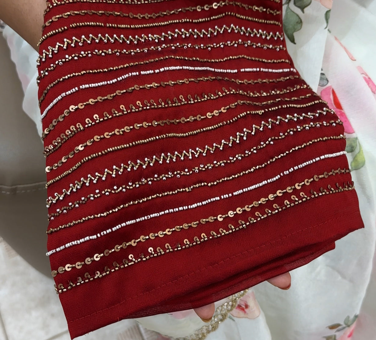 HANDWORKED BLOUSE MATERAI - IHA 25725