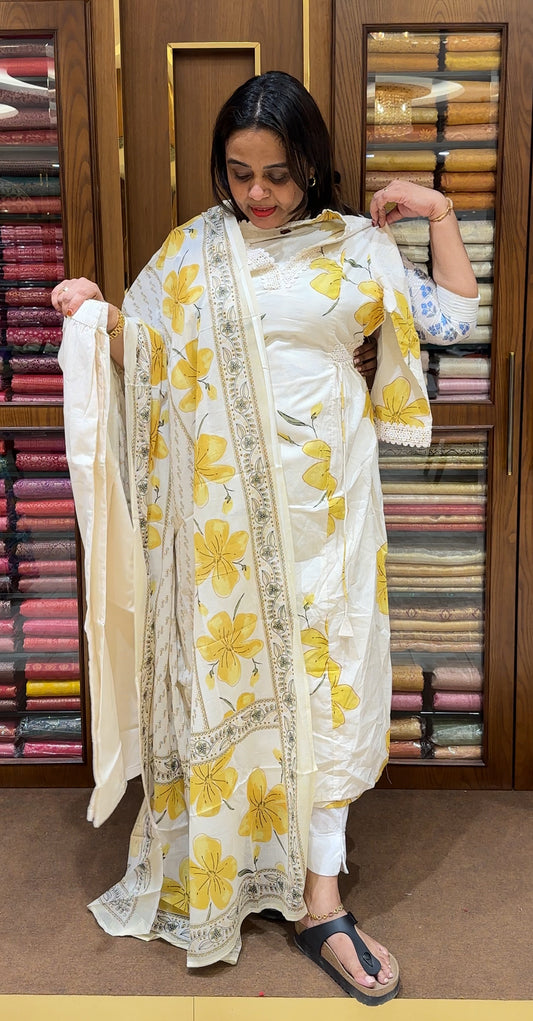 COTTON TOP BOTTOM AND DUPATTA - IHA 22381