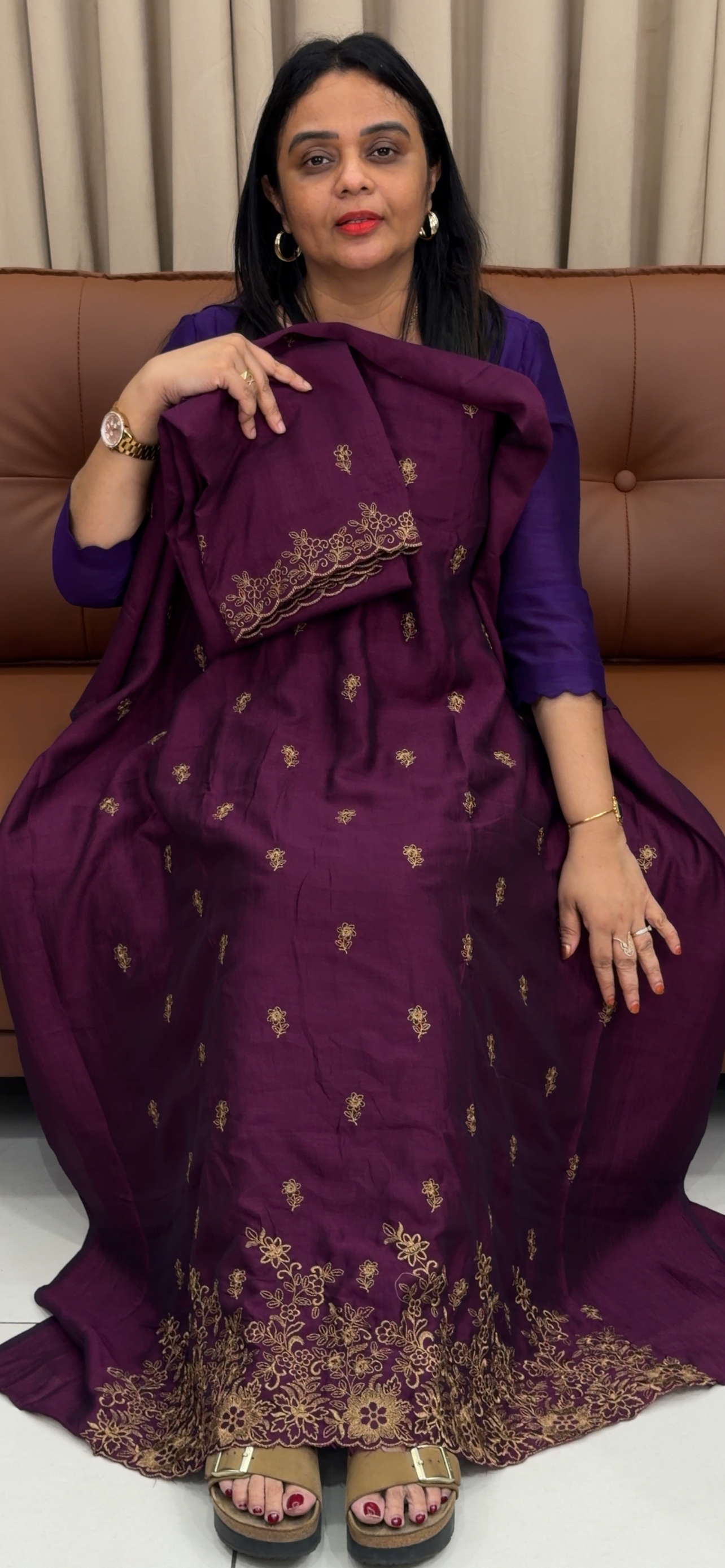 SEMI RAW SILK UNSTITCHED SALWAR SUITS - IHA 33429