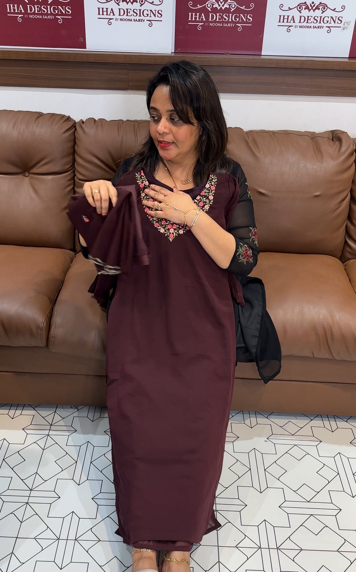 IHA'S IN-HOUSE FAUX GEORGETTE TOP BOTTOM AND DUPATTA - IHA 24820