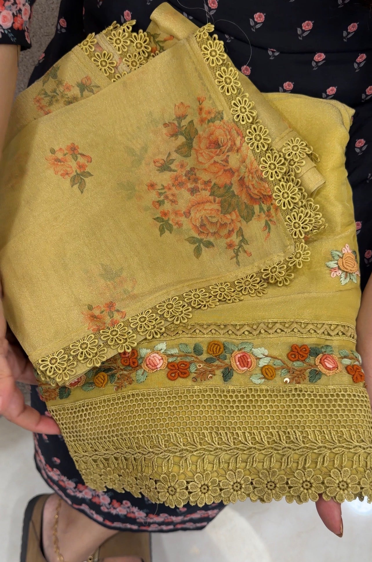 MUL TISSUE UNSTITCHED SALWAR SUITS - IHA 33381
