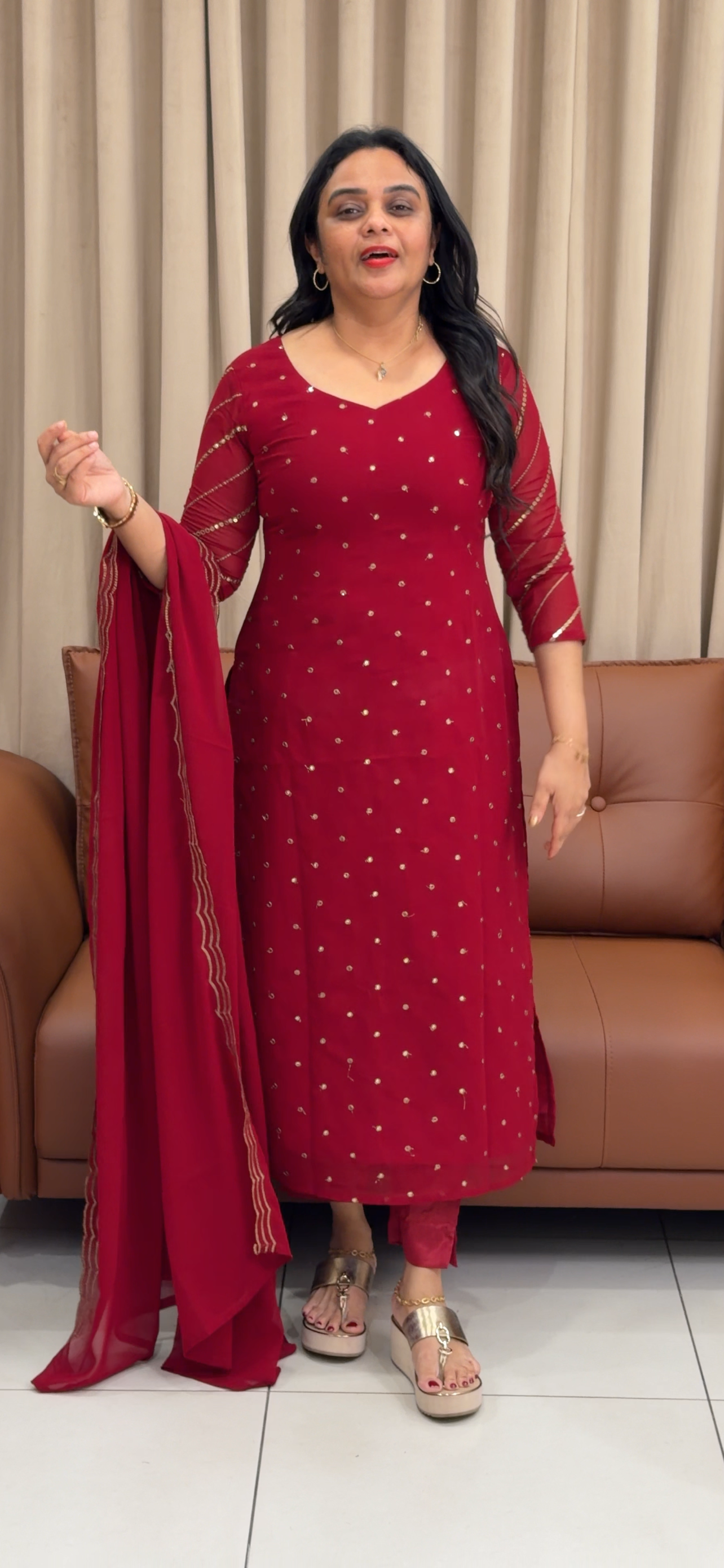 FAUX GEORGETTE UNSTITCHED SALWAR SUITS - IHA 33345