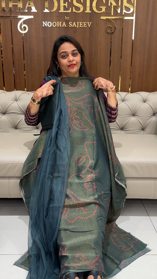 CRUSHED TISSUE UNSTITCHED SALWAR SUITS - IHA 23693