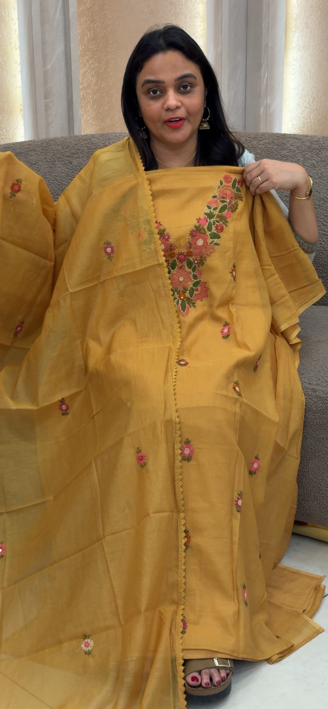 MUL CHANDERI UNSTITCHED SALWAR SUITS - IHA 33623