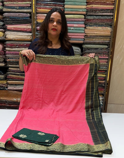 SEMI BANARASI SAREE - IHA 16359