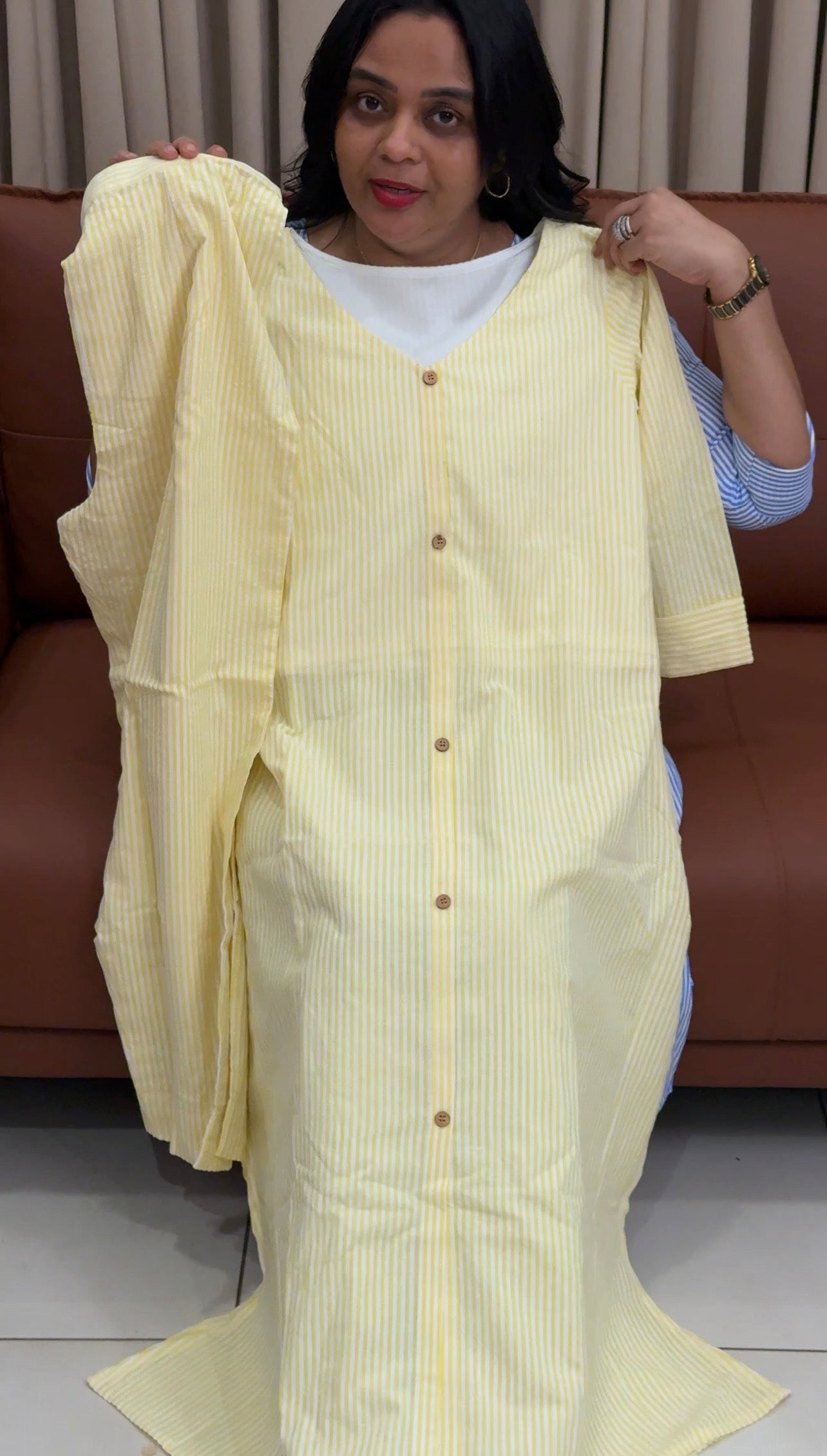 IHA'S IN-HOUSE HANDLOOM COTTON CO-ORDS SETS - IHA 35033