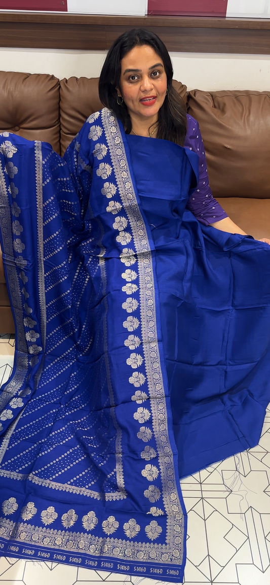 SILK BANARASI UNSTITCHED SALWAR SUITS - IHA 31263