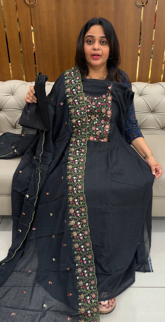 NET KOTA UNSTITCHED SALWAR SUITS - IHA 26985