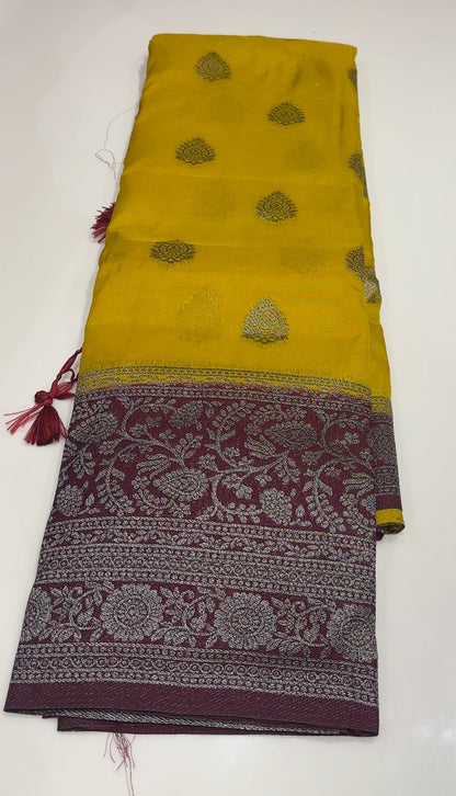 SEMI BANARASI  SAREES - IHA 16798