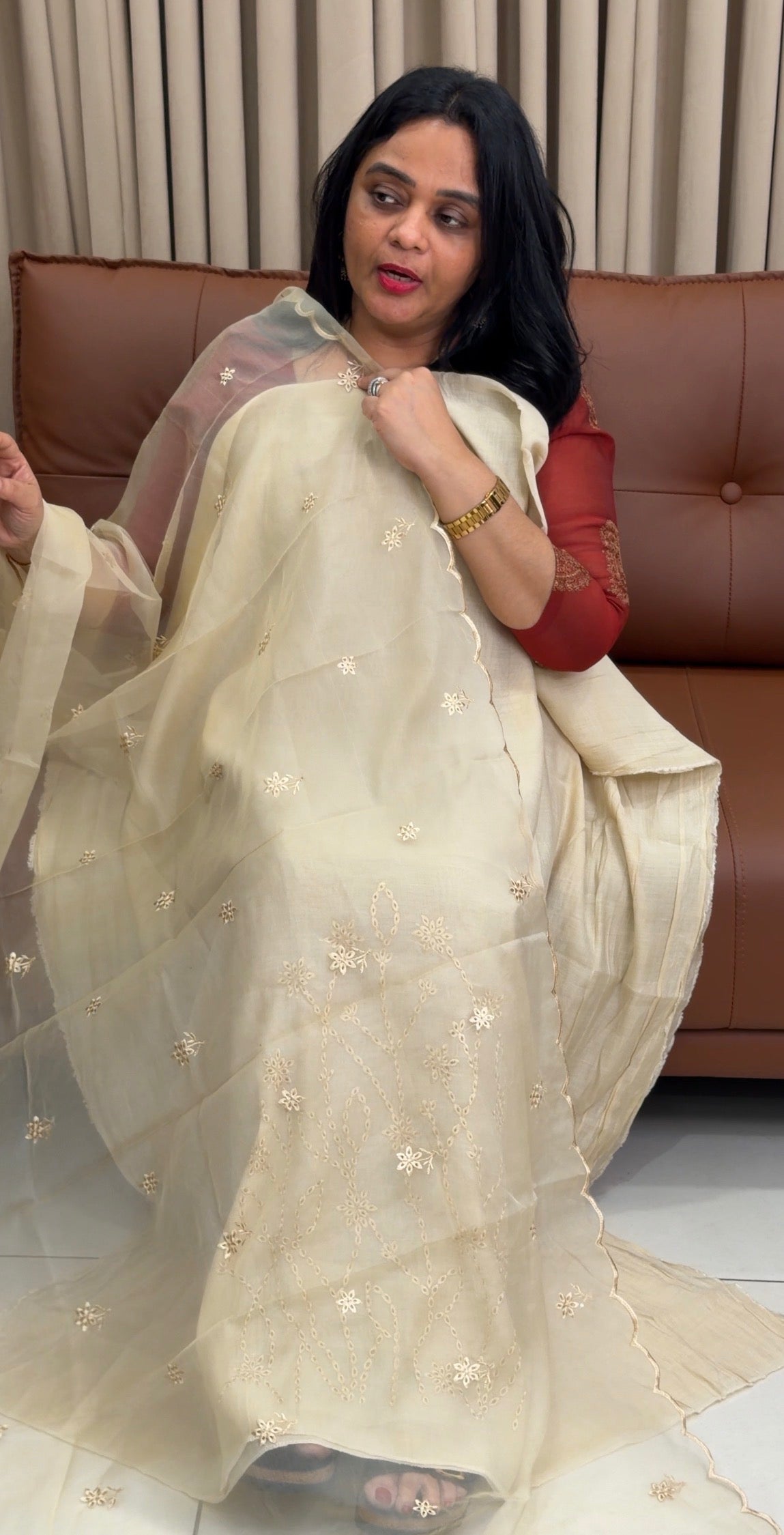 MALAI CHANDERI UNSTITCHED SALWAR SUITS - IHA 34547