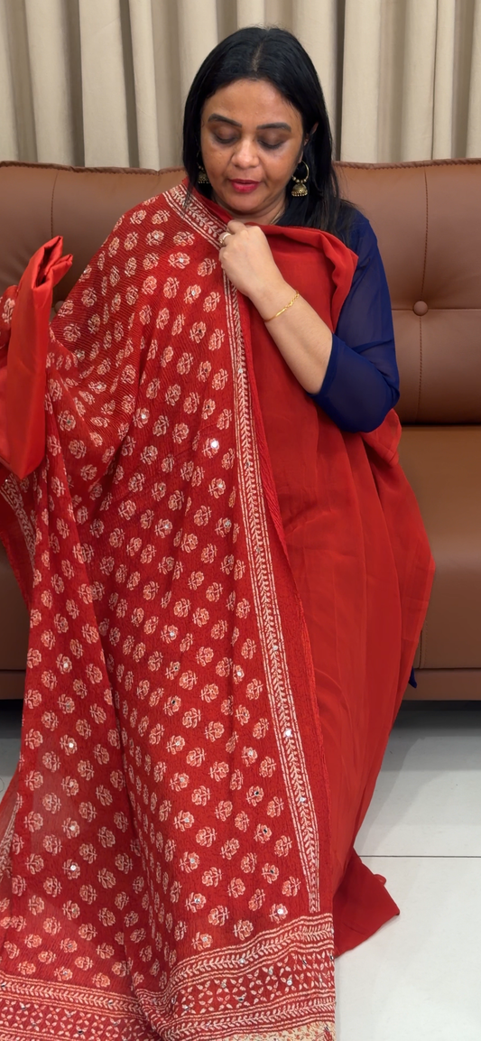 FAUX GEORGETTE UNSTITCHED SALWAR SUITS - IHA 33638