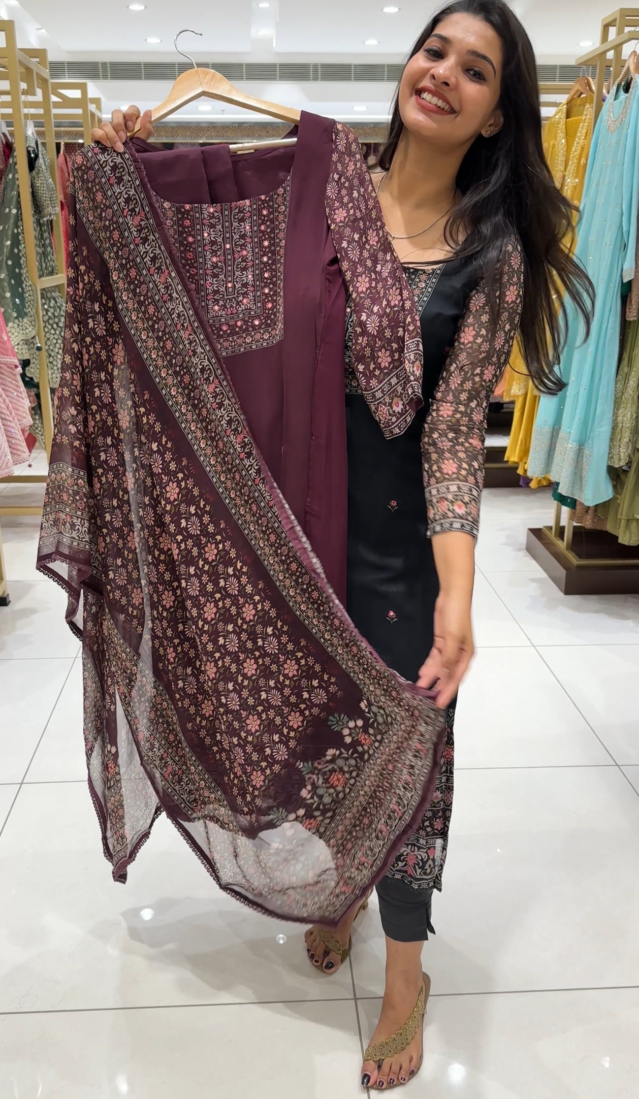 CRAPE SILK TOP, BOTTOM AND DUPATTA - IHA 25115