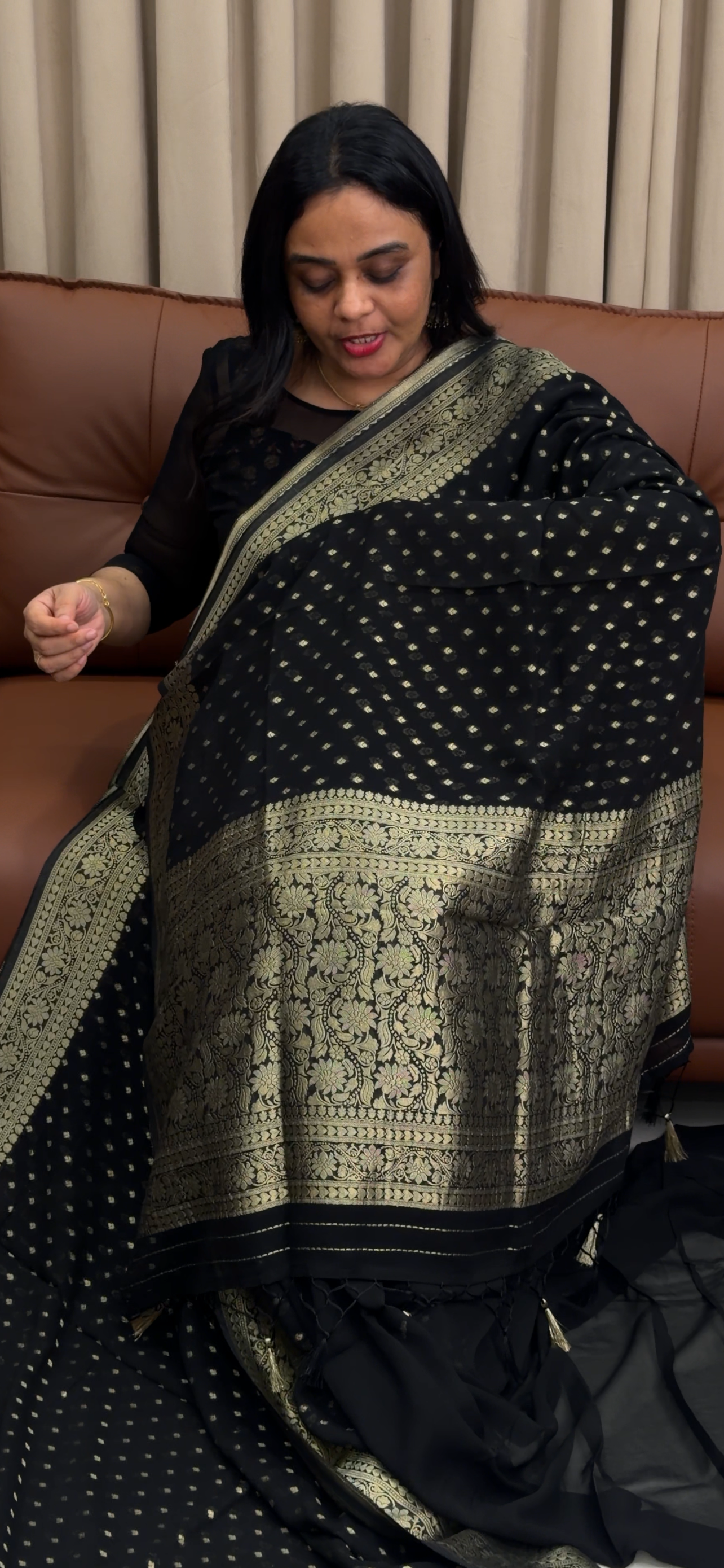 VISCOSE GEORGETTE SAREE - IHA 34139