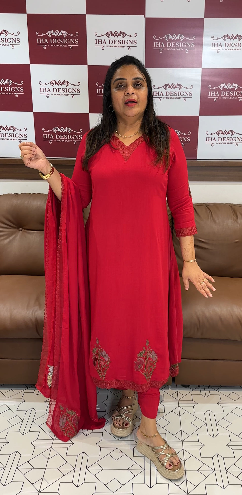 FORWARD CRUSHED RAYON TOP,BOTTOM AND DUPATTA - IHA 27750