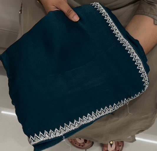 VELVET ORGANZA SAREES - IHA 27048