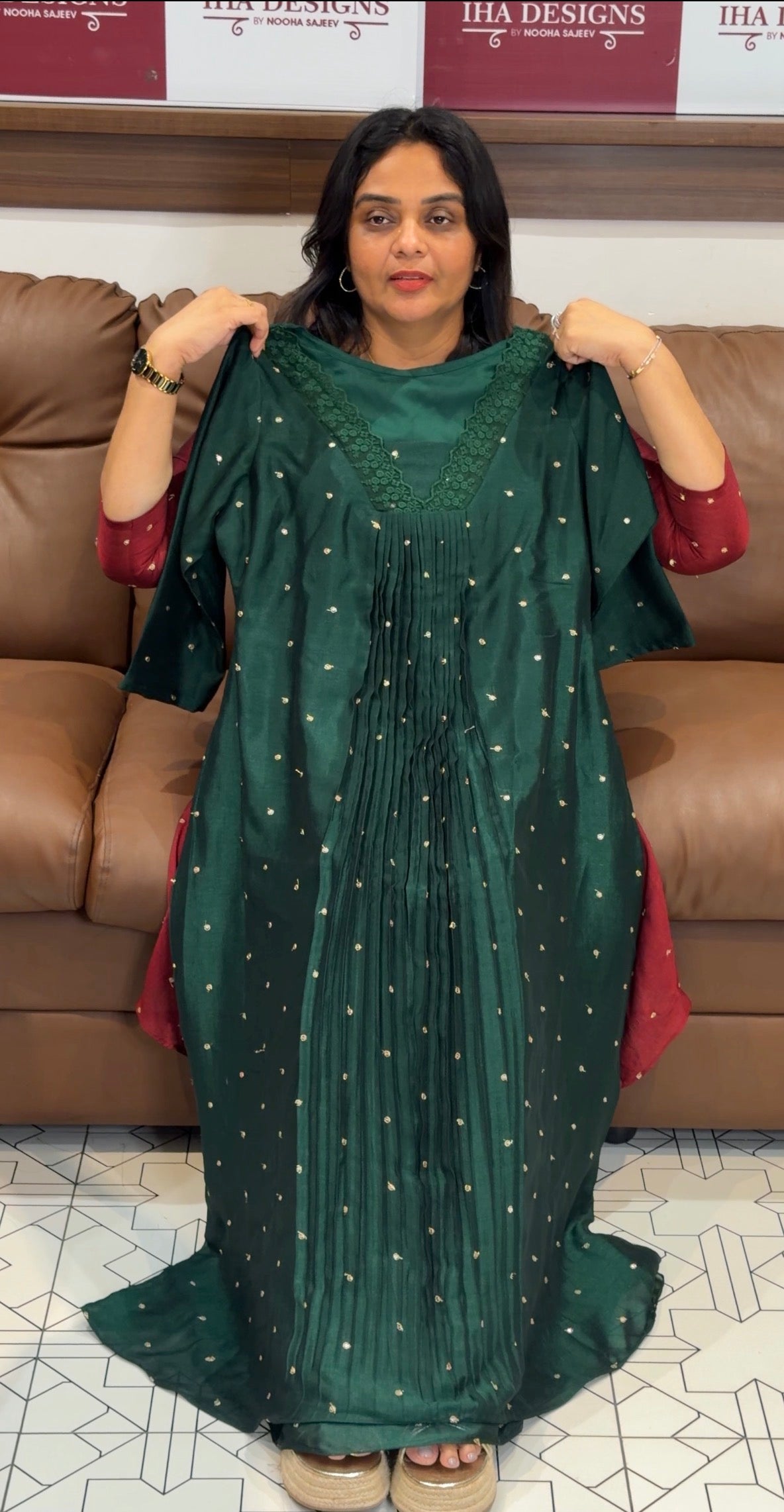 IHA'S IN-HOUSE SEMI RAW SILK ALINE TOPS - IHA 31176